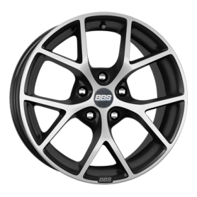 Jante aluminium BBS SR, 8x18 ET30 5x112 82, vulcano grau diamant-gedreht