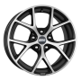 Jante aluminium BBS SR, 7,5x17 ET37 5x100 70, vulcano grau diamant-gedreht