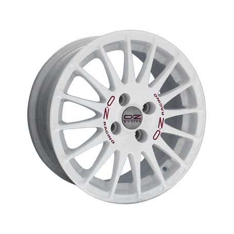 Jante aluminium OZ Superturismo WRC, 7x17 ET42 4x108 75, weiß lackiert rote Schrift