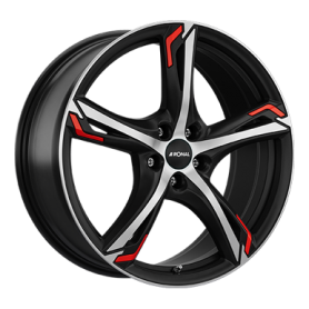 Jante aluminium Ronal R62 Red, 8,5x20 ET50 5x112 76, jetblack-matt-frontkopiert red