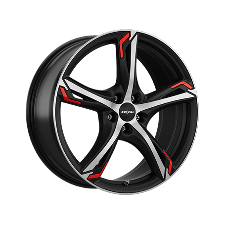 Jante aluminium Ronal R62 Red, 8,5x20 ET40 5x108 76, jetblack-matt-frontkopiert red