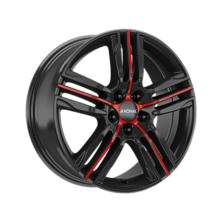 Jante aluminium Ronal R57 MCR, 7,5x19 ET50 5x114,3 82, jetblack-red spoke