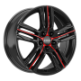 Jante aluminium Ronal R57 MCR, 7,5x19 ET50 5x114,3 82, jetblack-red spoke