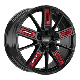 Jante aluminium Ronal R67 Red Left, 8,5x20 ET40 5x108 76, jetblack