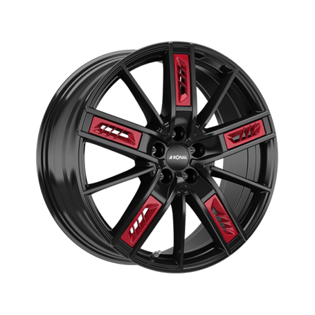 Jante aluminium Ronal R67 Red Left, 8,5x20 ET40 5x108 76, jetblack