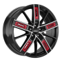 Jante aluminium Ronal R67 Red Left, 8,5x20 ET40 5x108 76, jetblack-frontkopiert