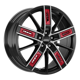 Jante aluminium Ronal R67 Red Right, 8,5x20 ET40 5x108 76, jetblack-frontkopiert