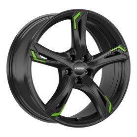 Jante aluminium Ronal R62 Green, 8,5x20 ET30 5x112 76, jetblack green