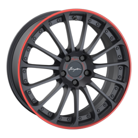 Jante aluminium Breyton Magic CW, 7,5x18 ET48 4x100 56, matt grey with red anodized lip