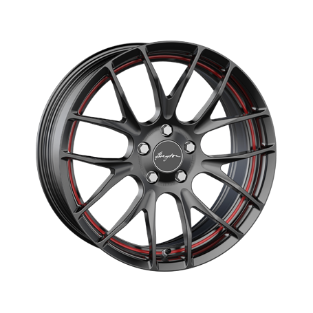 Jante aluminium Breyton Race GTS-R, 7x18 ET48 5x112 66,5, matt black red circle undercut