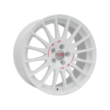 Jante aluminium OZ Superturismo WRC, 8x17 ET35 5x100 68, weiß lackiert rote Schrift