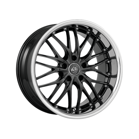 Jante aluminium Barracuda Voltec T6, 8x17 ET45 5x112 73,1, Highgloss black inox lip