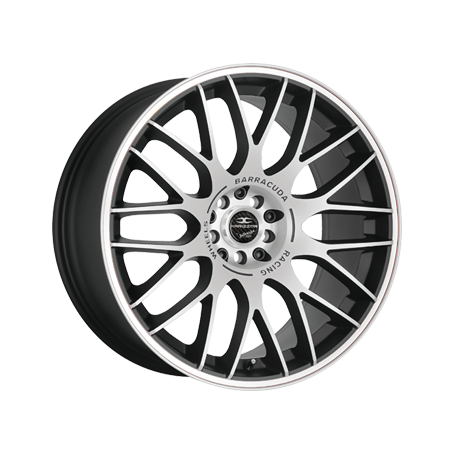 Jante aluminium Barracuda Karizzma, 7,5x17 ET35 4x100 73,1, Mattblack-Polished / Color Trim weiss