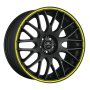 Jante aluminium Barracuda Karizzma, 7,5x17 ET35 4x100 73,1, PureSports / Color Trim gelb