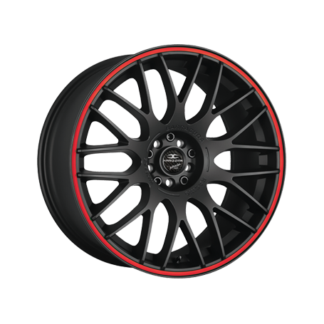 Jante aluminium Barracuda Karizzma, 7,5x17 ET35 4x100 73,1, PureSports / Color Trim rot