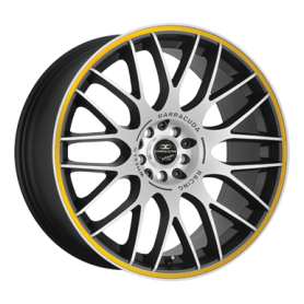 Jante aluminium Barracuda Karizzma, 7,5x17 ET40 5x108 73,1, Mattblack Puresports / Color Trim gelb