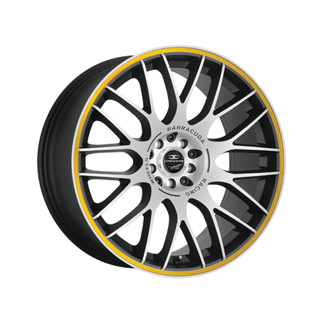 Jante aluminium Barracuda Karizzma, 7,5x17 ET40 5x108 73,1, Mattblack Puresports / Color Trim gelb