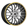 Jante aluminium Barracuda Karizzma, 7,5x17 ET40 5x108 73,1, Mattblack Puresports / Color Trim gelb