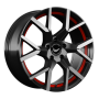 Jante aluminium Barracuda Tzunamee Evo, 8x18 ET43 5x100 73,1, dark gunmetal brushed undercut Trimline red